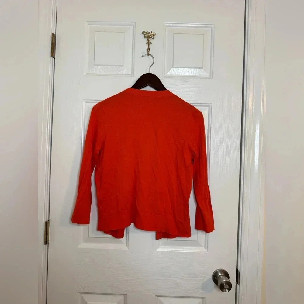 Kate Spade cardigan medium red orange silver Live colorfully